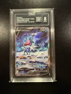 TAG 8 Suicune V GG38 Crown Zenith Galarian Gallery Ultra Rare Pokemon Card - Image 1