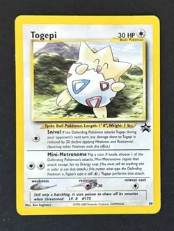 Pokemon Card Togepi Black Star Promo 30 LP - Image 1