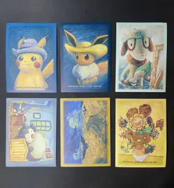 Van Gogh Pokemon Center FULL Set - Pikachu Grey Hat, Individual Card Sleeves 🎨 - Image 1
