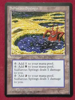 Magic The Gathering ICE AGE SULFUROUS SPRINGS land card MTG - Image 1