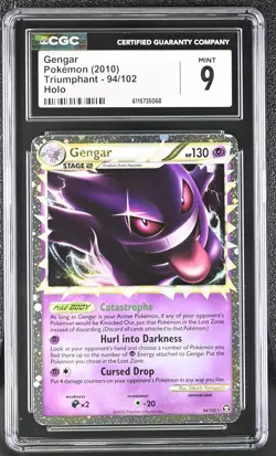 CGC 9 MINT Gengar 2010 Triumphant 94/102 Holo Pokemon Card - Image 1