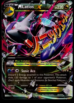 Pokemon M Latios EX 59/108 Roaring Skies Holo Ultra Rare Sonic Ace Card LP - Image 1