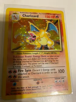 Pokemon TCG Charizard Base Set 4/102 Holo Unlimited Holo Rare (NM) - Image 1