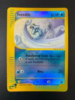 POKEMON TOTODILE REVERSE HOLO FOIL 135/165 EXPEDITION ENGLISH NM - Image 1