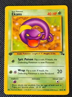 Ekans [1st Edition] #46 Pokemon Fossil HP - Image 1