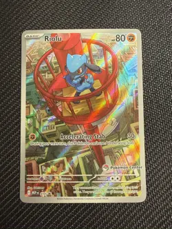 Riolu 010 - ME01: Mega Evolution POKEMON CENTER Stamped Promo Holo NM - Image 1