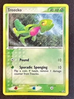 Treecko 016 2004 Black Star Promo Pokemon Card Promo Cosmos Holo Exclusive - Mp - Image 1