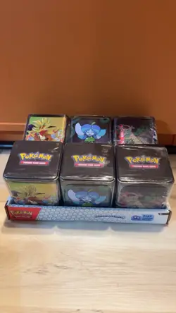 Pokemon TCG: Stacking Tins 2025 Factory Sealed 6 Tin Box With Store Display Case - Image 2