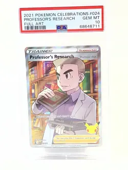 2021 POKEMON CELEBRATIONS #024 FULL ART PROFESSOR'S RESEARCH PSA 10 Holo English - Image 1