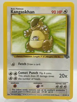 Kangaskhan 21/64 Jungle Unlimited Non Holo Rare WotC Vintage Pokemon TCG Card - Image 1