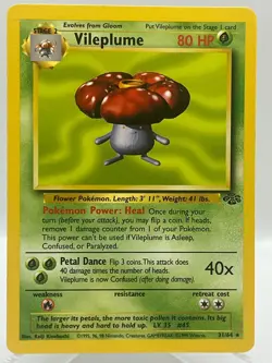 Vileplume 31/64 Jungle Unlimited Non Holo Rare WotC Vintage Pokemon TCG Card - Image 1