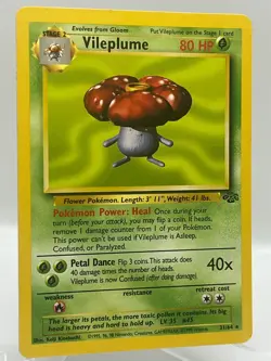 Vileplume 31/64 Jungle Unlimited Non Holo Rare WotC Vintage Pokemon TCG Card - Image 2