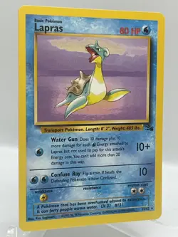 Lapras 25/62 Fossil Unlimited Non Holo Rare WotC 1999 Vintage Pokemon TCG Card - Image 2