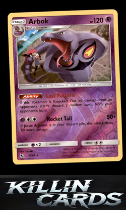 Reverse Holofoil Arbok 27/68 Pokemon Rare Hidden Fates Card NM - Image 1