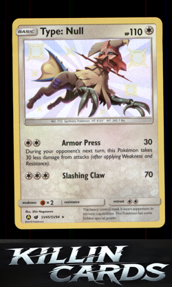 Type: Null SV45/SV94 Pokemon Shiny Holo Rare Hidden Fates: Shiny Vault Card NM - Image 1