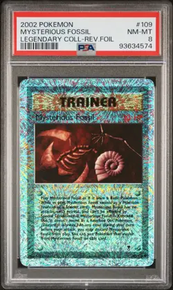 Pokemon Legendary Collection Reverse Holo Foil Mysterious Fossil 109/110 PSA 8 - Image 1