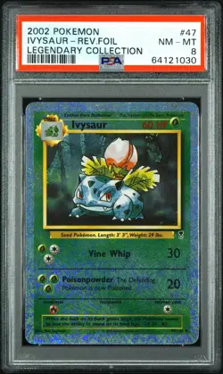 Ivysaur Reverse Foil #47 2002 Pokemon Legendary PSA 8 NM-MT - Image 1