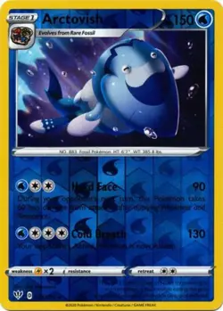 Pokemon - Arctovish - 054/189 - Rare - Reverse Holo - Sword & Shield - Darkness - Image 1