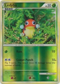 Lightly Played Ledyba - 71/123 - Common - Reverse Holo Pokemon HeartGold & SoulS - Image 1