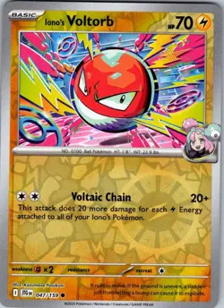 Iono's Voltorb 47/159 Pokemon TCG Journey Together Reverse Holo Common - Image 1
