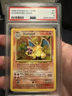 VINTAGE Pokemon 1999 Base Set Charizard Holo Rare PSA 5 Excellent - Image 1