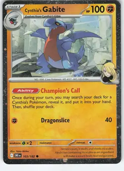 Cynthia's Gabite (Cosmos Holo) 103/182 Destined Rivals Promo NM Pokemon - Image 1