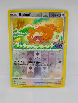 Bidoof (Peelable Ditto) Common Pokemon GO 059/078 NM - Image 1