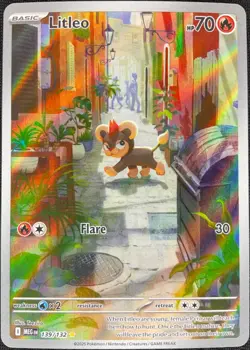 Pokemon Litleo Mega Evolution 139/132 Illustration Rare NM - Image 1