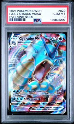 Fa/Gyarados Vmax Pokemon Sword & Shield Evolving Skies NM PSA 10 - Image 1