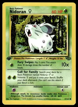 Pokemon TCG Jungle 1st Edition #57/64 Nidoran F LP+ - Image 1