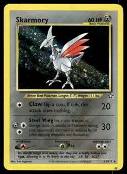 2# Pokemon Cards Skarmory 13/111 UNLIMITED Neo Genesis Holo Rare - Image 1