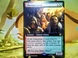 Cheering Crowd rare extended art magic the gathering spider-man trading cards - Image 1