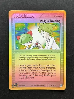 Wally's Training 89/100 Reverse Holo Pokemon card EX Sandstorm MP - Image 1