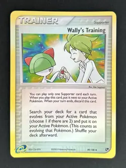 Wally's Training 89/100 Reverse Holo Pokemon card EX Sandstorm MP - Image 2