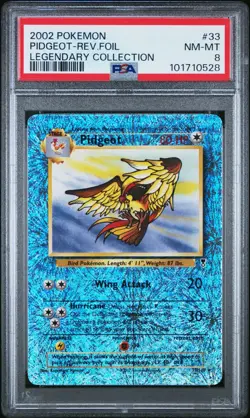 Pidgeot Legendary Collection Reverse Holo Card 33/110 PSA 8 NM-MT - Image 1