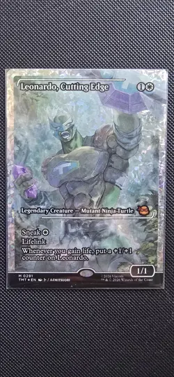 Leonardo, Cutting Edge SHOWCASE FRACTURE FOIL Teenage Mutant Ninja Turtles MTG - Image 1
