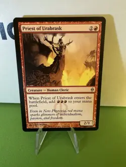 Magic The Gathering TCG Priest of Urabrask New Phyrexia Regular LP - Image 1