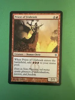 Magic The Gathering TCG Priest of Urabrask New Phyrexia Regular LP - Image 3