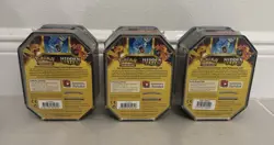 Pokemon Hidden Fates GX Tins Art Set of 3 Sealed Charizard Raichu Gyarados - Image 2