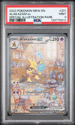 2023 POKEMON MEW EN-151 SPECIAL ILLUSTRATION RARE #201 ALAKAZAM EX PSA 9 - Image 1