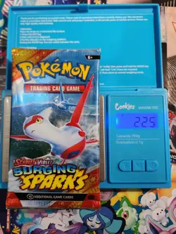 22.5g VERY HEAVY Pokemon TCG: Scarlet and Violet Surging Sparks Booster Pack - Image 1