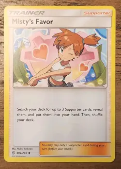 Misty's Favor 202/236 NM-LP 2019 TCG Pokemon Sun & Moon Unified Minds Hearts - Image 1