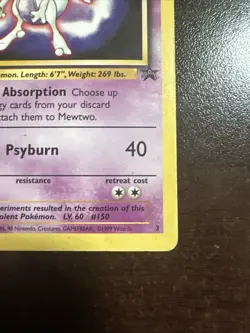 Mewtwo 3 Pokemon TCG WOTC Movie Promo DMG - Image 4