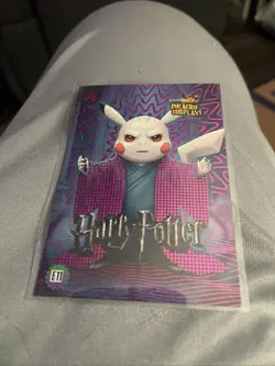 Harry Potter (Pikachu) #E11 - Pink Holo Box Hit Electric Pikachu Cosplay Pokemon - Image 2