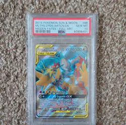 Pokemon Moltres Zapdos Articuno GX Full Art Hidden Fates Ultra Rare PSA 10 - Image 1