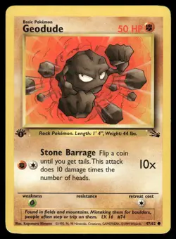1999 Pokemon Fossil Geodude #47/62 1st Edition – Raw Ungraded - Image 1