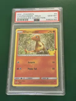 2021 POKEMON MCDONALD'S COLLECTION 25TH ANNIVERSARY 9/25 CHARMANDER HOLO PSA 10 - Image 1
