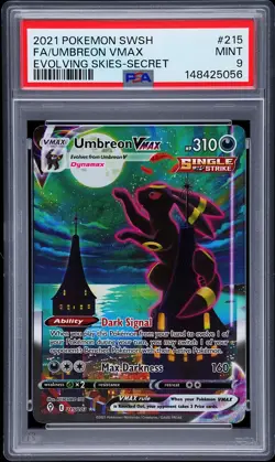 2021 POKEMON SWORD & SHIELD EVOLVING SKIES SECRET FULL ART/UMBREON VMAX PSA 9 - Image 1