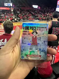 One Piece Monkey D. Luffy US Voyage College Basketball Card Rutgers - Image 1