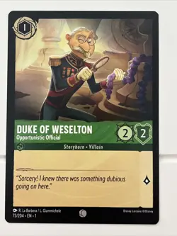 Duke of Weselton Opportunistic Official 73/204 Disney Lorcana First Chapter - Image 1
